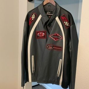 Beautiful leather jacket with multiple patches giving it a rare design
